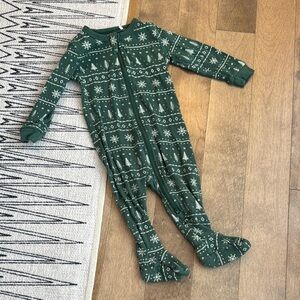Petit Lem Green and White Nordic Footies